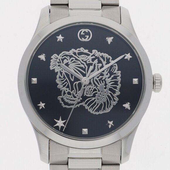 WATCH GUCCI YA1264125 G timeless black SS QZ - Picture 1 of 10